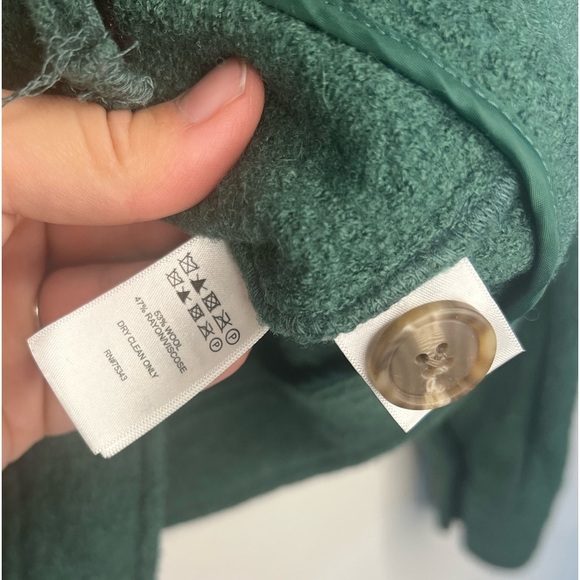 Joie‎ Green Wool Blend Button Front Collared Cropped Green Shacket Size 1X - Picture 6 of 7